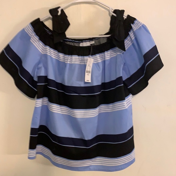 New York & Company Tops - NY&C light/dark blue blouse with white size S.